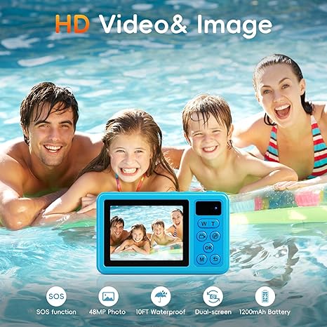 Maxmango 4K Underwater Digital Camera 48MP Dual-Screen Waterproof Camera