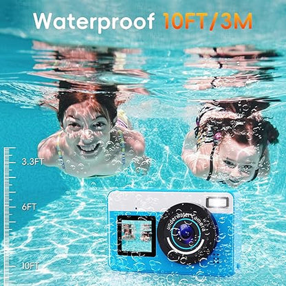 Maxmango 4K Underwater Digital Camera 48MP Dual-Screen Waterproof Camera